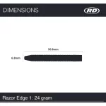 Šipky steel Red Dragon Razor Edge 24g, 85% wolfram