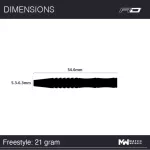 Šipky steel Red Dragon Freestyle 21g, 90% wolfram