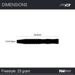 Šipky steel Red Dragon Freestyle 23g, 90% wolfram