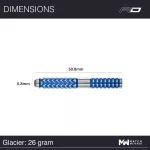 Šipky steel Red Dragon Gerwyn Price Glacier 26g, 90% wolfram