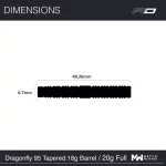 Šipky soft Red Dragon Dragonfly 95 Black - Tapered 20g, 95% wolfram