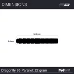 Šipky steel Red Dragon Dragonfly 95 Black - Parallel 22g, 95% wolfram