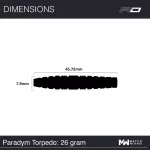 Šipky steel Red Dragon Paradym - Torpedo 26g, 90% wolfram