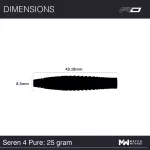 Šipky steel Red Dragon Seren 4 Pure 25g, 90% wolfram