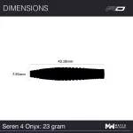 Šipky steel Red Dragon Seren 4 Onyx 23g, 90% wolfram