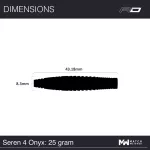 Šipky steel Red Dragon Seren 4 Onyx 25g, 90% wolfram