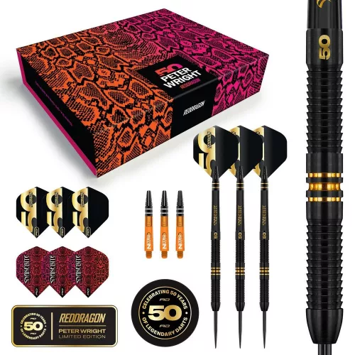 Šipky steel Red Dragon 50 Years Player Edition Peter Wright 21g 90% wolfram