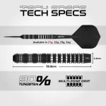 Šipky steel Red Dragon Sable Parallel 21g SP 90% wolfrám
