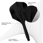 Harrows Solo černé integrované No6 letky a dlouhé násadky