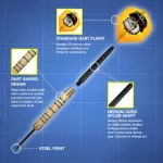 Šipky Shot steel Duel 18g, brass, 2 sety
