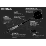 Šipky steel Shot Value Range Scimitar 24g nerez
