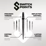 Hroty Winmau Switch Point Groove černé 30mm 3ks