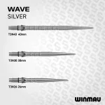 Hroty na šipky Winmau Switch Point Wave stříbrné 26mm 3ks