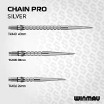 Náhradní hroty na šipky Winmau Switch Point Chain stříbrné 40mm 3ks