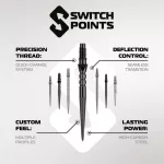 Náhradní hroty na šipky Winmau Switch Point Chain stříbrné 40mm 3ks