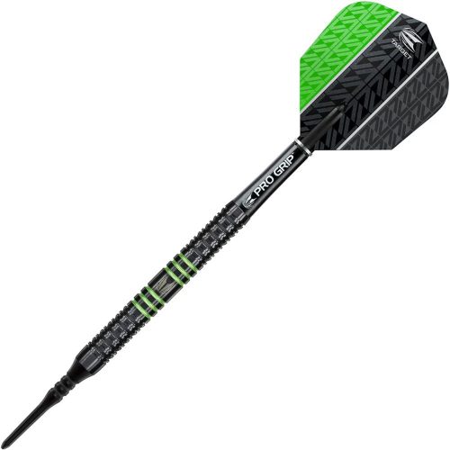 Šipky soft TARGET Vapor8 black 18g, zelené, 80% wolfram