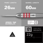 Šipky steel Target Nathan Aspinall 22g, brass