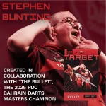 Šipky steel Target Stephen Bunting 22g brass + příslušenství 100ks sada