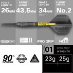 Šipky steel Target Scott Williams Black 23g SP, 90% wolfram