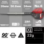 Šipky steel TARGET Sebastian Bialecki G1 22g SP 90% wolfram