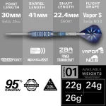 Šipky steel Target Phil Taylor Power Gx2 22g SP 95% wolfram