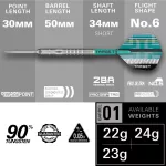 Šipky steel Target Hydro 01 22g SP 90% wolfram