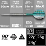 Šipky steel Target Hydro 03 26g SP 90% wolfram