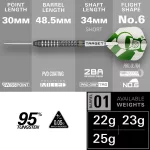 Šipky steel Target Charlie Manby G1 22g SP 95% wolfram