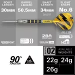 Šipky steel Target Buzz 02, 22g SP 90% wolfram