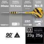 Šipky steel Target Buzz 03, 25g SP 90% wolfram