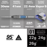 Šipky steel Target Phil Taylor Power Chrono 24g SP 95% wolfram