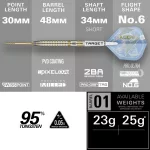 Šipky steel Target Adrian Lewis Showdown 23g SP 95% wolfram