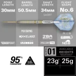 Šipky steel Target Adrian Lewis Showdown 23g SP 95% wolfram