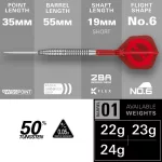 Šipky steel Target Group O 02, 21g SP 50% wolfram