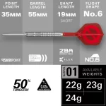 Šipky steel Target Group O 03, 24g SP 50% wolfram