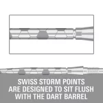 Kovové hroty Target Swiss Storm Onyx stříbrné, 30mm - 3ks