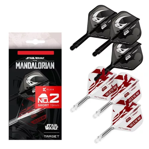 STAR WARS TARGET K-Flex Mandalorian integrované No2 letky a krátké násadky na šipky 6ks