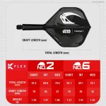 STAR WARS TARGET K-Flex Mandalorian integrované No2 letky a krátké násadky na šipky 6ks