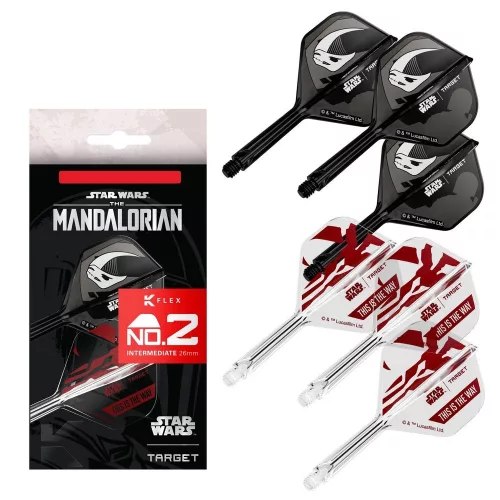 STAR WARS TARGET K-Flex Mandalorian integrované No2 letky a střední násadky na šipky 6ks