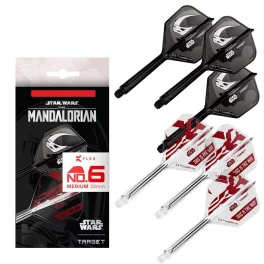   STAR WARS TARGET K-Flex Mandalorian integrované No6 letky a dlouhé násadky na šipky 6ks
