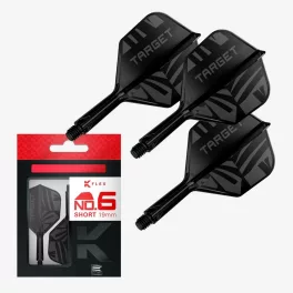   Target K-Flex Flight černé integrované No6 letky a krátké násadky na šipky