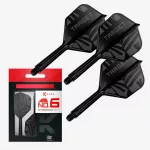Target K-Flex Flight černé integrované No6 letky a střední násadky na šipky