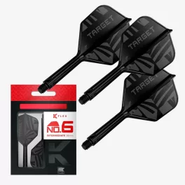   Target K-Flex Flight černé integrované No6 letky a střední násadky na šipky