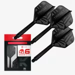 Target K-Flex Flight černé integrované No6 letky a dlouhé násadky na šipky