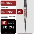 Šipky steel Target Japan Charis G6 24g SP 90% wolfram