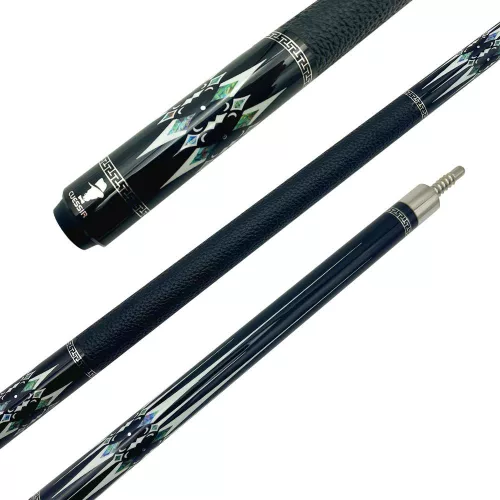 Kulečníkové tágo Cuesir Carbon – dvoudílné, 12,5 mm špička, černé prémiové provedení