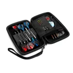 Pouzdro na šipky Harrows Blaze Fire Pro 6, černé, aqua