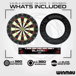 Kompletní šipkařský set s terčem Winmau Blade 360, surroundem, 2 sety šipek, startovací čarou a výst