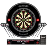 Kompletní šipkařský set s terčem Winmau Blade 6 Triple Core, černý surroundem, 2 sety šipek, startov
