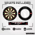 Kompletní šipkařský set s terčem Winmau Blade 6 Triple Core, černý surroundem, 2 sety šipek, startov